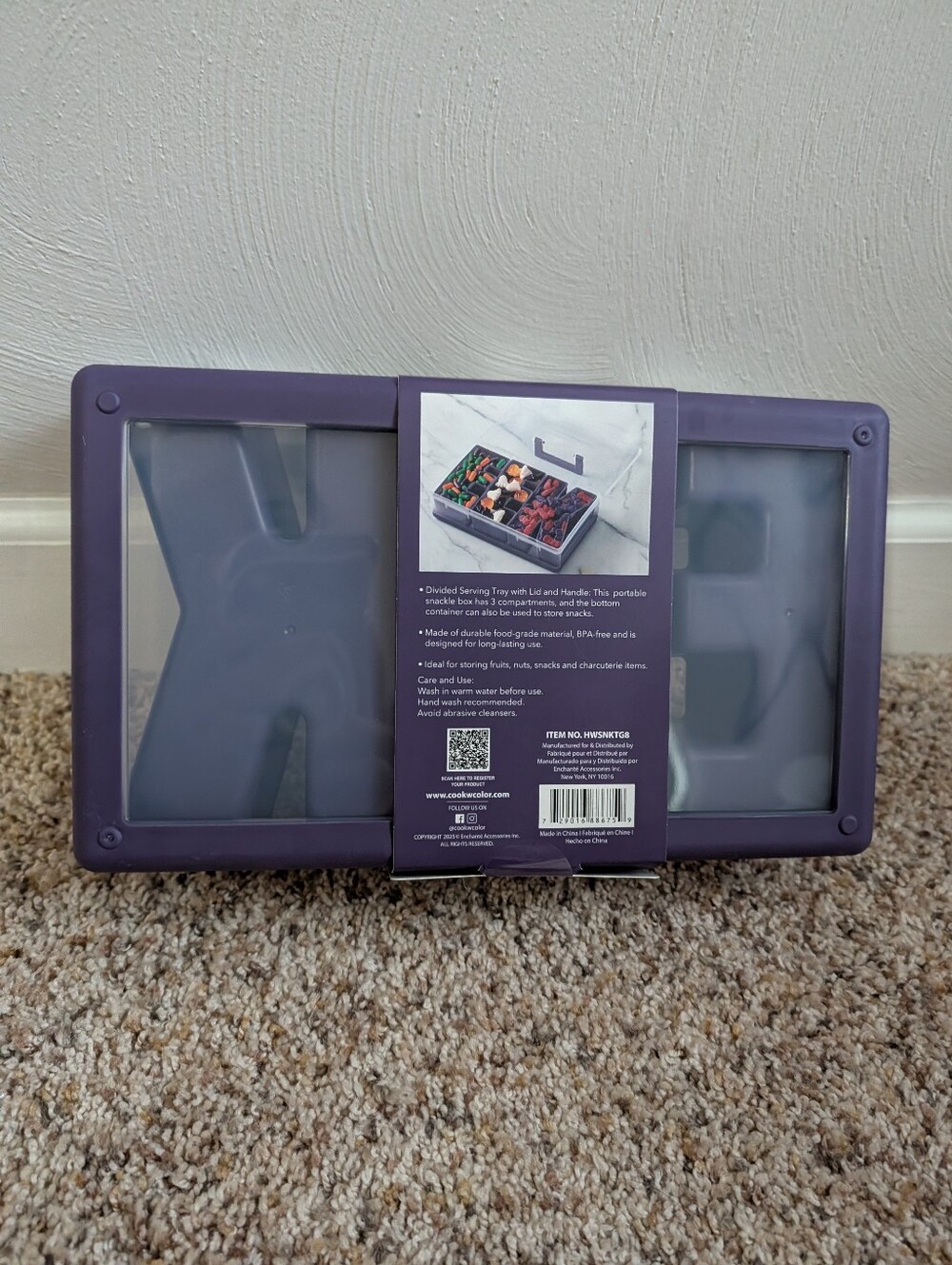 CWC Cook With Color 3-Compartment Clear Snack Box - Picture 2 of 2